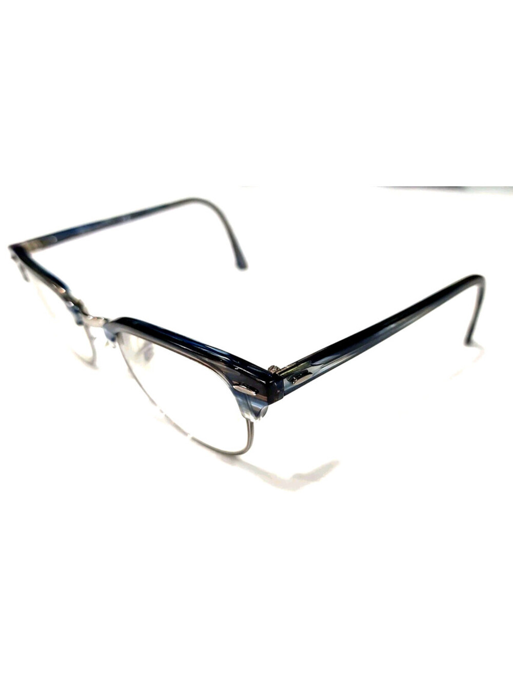 Ray Ban RB5154 5750 Blue Silver Metal Round Eyeglasses 51-21 145